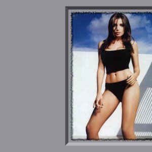 Danii Minogue Black Underwear White Background