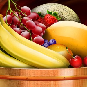 Bananas 2c Mango 2c Grape 2c Cherry 2c Melon